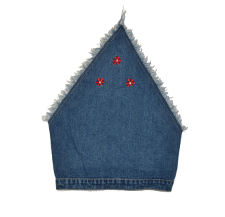 Dívčí letní šátek riflový s kytičkou Výprodej