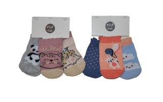 Dětské bavlněné ponožky YO BABY holčíčí sada, velikost 0-3 měsíce