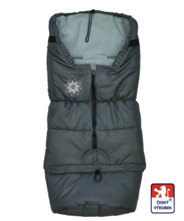 Rostoucí zimní fusak do kočárku Winter Sport šedý – šusťák a světle šedý fleece 🇨🇿❄️