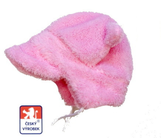 Dětská zimní čepička Dětský svět Baby Lama s ouškama růžová