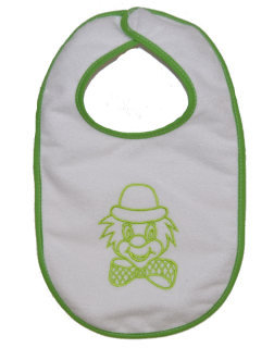 Dětský bryndák Dětský svět textilní nepromokový zelený Klaun