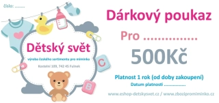 Dárkový poukaz pro miminko 500 Kč – praktický malý dárek 🎁