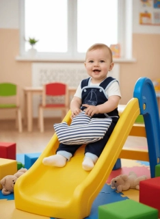 Dětské laclové tepláčky Dětský svět tmavě modré s lodičkou