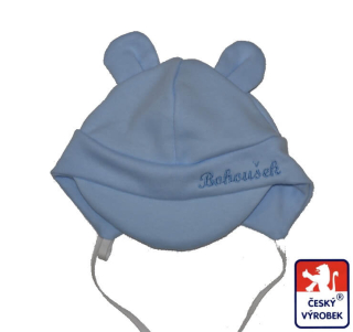 Dětská čepička se jménem Dětský svět modrá
