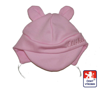 Dětská čepička se jménem Dětský svět růžová