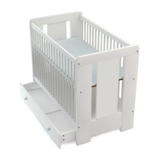 Dětská postýlka Klupś Paula bílá se šuplíkem