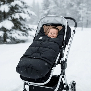 Rostoucí zimní fusak do kočárku Dětský svět Winter Bag 3v1 černo-béžový 👶❄️