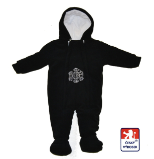 Kojenecká zimní kombinéza, Dětský svět, černá s vločkou