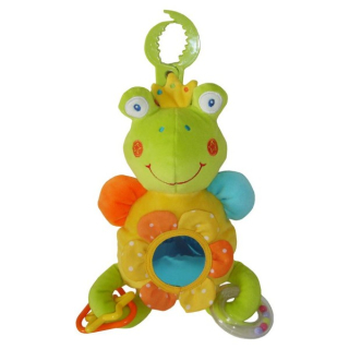 Kojenecká plyšová hračka na kočárek, Žabka se zrcátkem, Baby Mix, Baby Mix