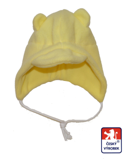 Dětská zimní čepička, Dětský svět, Baby Fleece s ouškama, banán