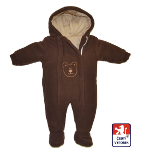 Dětská zimní kombinéza, Dětský svět, světle hnědá  s medvídkem