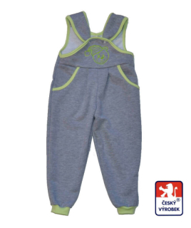 Dětské tepláčky s laclem Dětský svět šedé s medvídkem