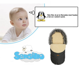 Zimní fusak do kočárku Sensillo ESKIMO s beránkem a kožešinou Graphite 👶❄️🐑