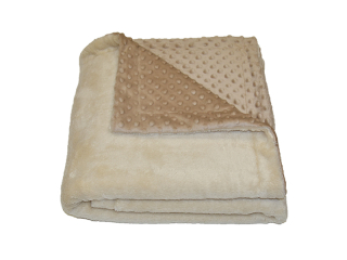 Dětská deka do kočárku pro miminko minky / cosy fleece béžová – dvojitá | Dětský svět