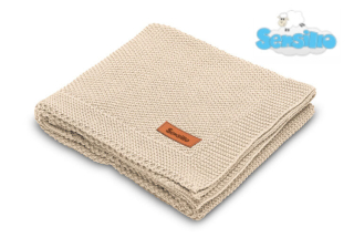 Dětská deka do kočárku pletená Sensillo béžová 100% bavlna