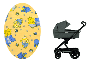 Prostěradlo do kočárku Dětský svět žluté s hrochy