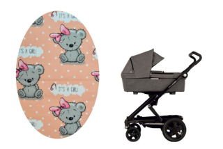 Prostěradlo do kočárku Dětský svět broskvové s medvědí holčičkou