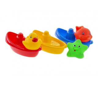 Hračka do koupele Tullo loďky se zvířátky