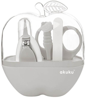 Dětská sada na manikúru Akuku Apple šedá | Péče o nehty pro miminko