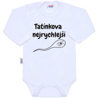 Kojenecké body s potiskem New Baby Tatínkova nejrychlejší velikost 68