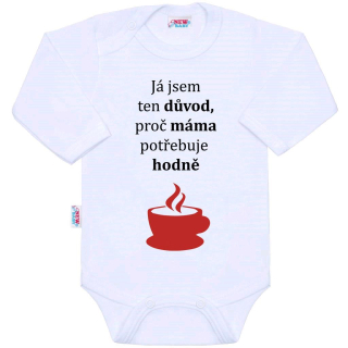 Dětské body s potiskem New Baby...hodně kávy...velikost 62