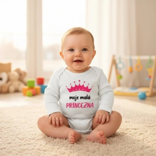 Dětské body s českým nápisem Dětský svět moje malá Princezna
