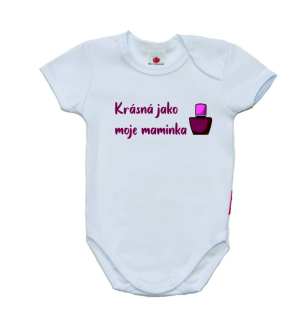 Vtipné dětské body, Gama, krátký rukáv, Krásná, jako moje maminka 
