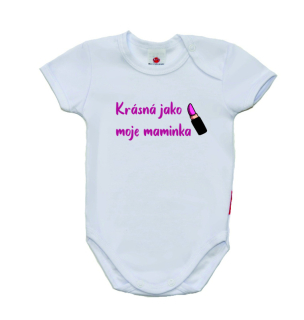 Vtipné dětské body, Gama, krátký rukáv, Krásná, jako moje maminka se rtěnkou