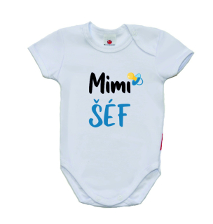 Dětské vtipné body pro miminko, Gama, krátký rukáv, Mimi Šéf 
