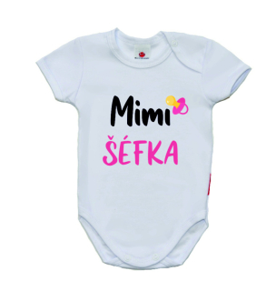 Dětské vtipné body pro miminko, Gama, krátký rukáv, Mimi Šéfka