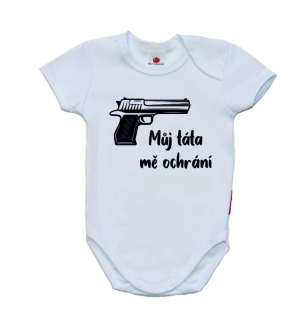 Dětské vtipné body pro miminko, Gama, krátký rukáv, Pistols 