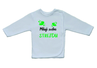 Vtipná kojenecká košilka, Gama, větší nápis Miluji svého strejdu + Amorek