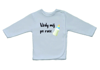 Kojenecká košilka, Gama, větší potisk barevný, Vždy měj po ruce mléko