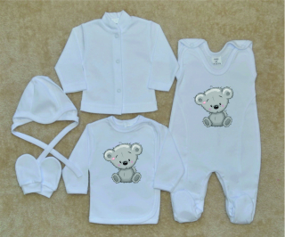 Soupravička pro miminko Gama 5-dílná šedý medvídek