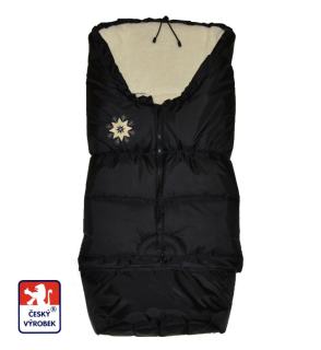 Rostoucí zimní fusak do kočárku Winter Sport Lama Fantasie černý – šusťák a krémová lama 🇨🇿❄️🧸