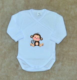 Kojenecké zavinovací body Gama bílé s opičkou