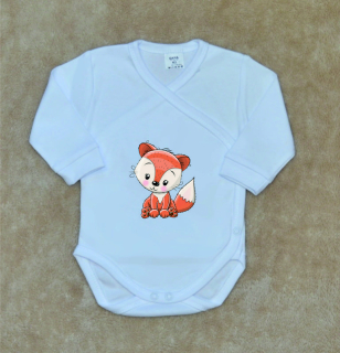 Dětské zavinovací body Gama bílé s liškou