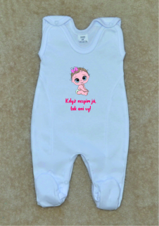 Dětské vtipné dupačky, Gama, bílé, Když nespím já, tak ani vy! holčičí