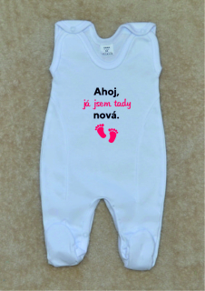 Dětské dupačky, Gama, bílé, Ahoj, já jsem tady nová!