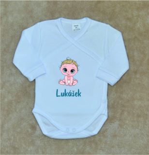 Kojenecké zavinovací body se jménem Gama bílé chlapeček + obrázek