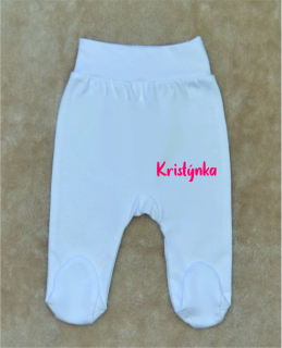 Kojenecké polodupačky se jménem Gama bílé s holčičím jménem