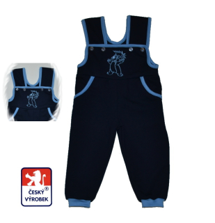 Dětské tepláky s laclem Dětský svět Grande tmavě modré s ježkem