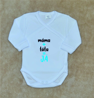 Kojenecké vtipné body Gama bílé zavinovací chlapecké máma+táta=Já