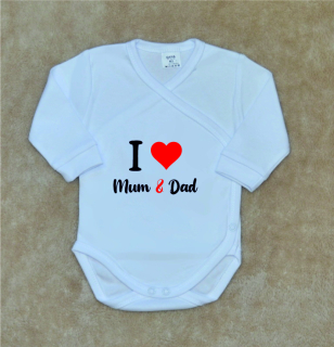 Kojenecké vtipné body Gama bílé zavinovací I LOVE