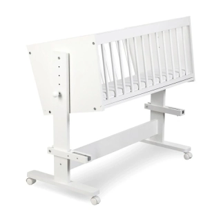 Kolébka pro miminko na kolečkách KLUPS ZOYA 5v1 s matrací bílá 89 × 40 cm 👶