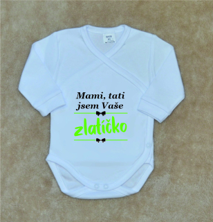 Dětské vtipné body, Gama, bílé zavinovací, zlatíčko