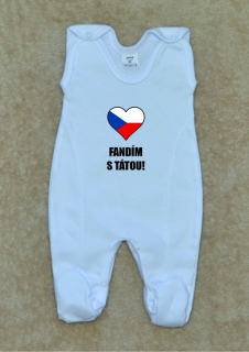 Kojenecké dupačky s potiskem, Gama, bílé, fandím s tátou