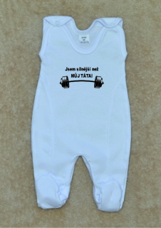 Kojenecké dupačky s potiskem, Gama, bílé, jsem silnější