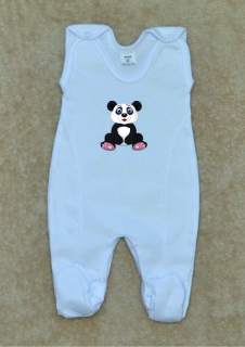 Dupačky pro miminko Gama bílé, sedící panda