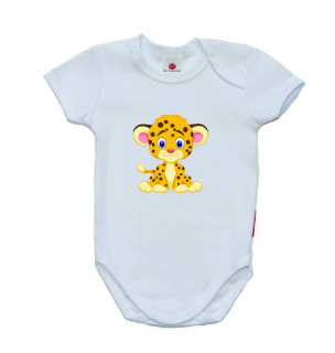 Dětské body krátký rukáv Gama, sedící gepard